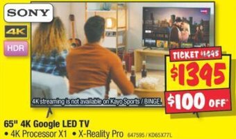 JB Hi-Fi 65" 4K Google LED TV offer