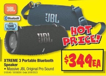 JB Hi-Fi XTREME 3 Portable Bluetooth Speaker offer