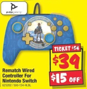 JB Hi-Fi Rematch Wired Controller For Nintendo Switch offer