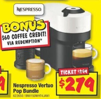 JB Hi-Fi Nespresso Vertuo Pop Bundle offer