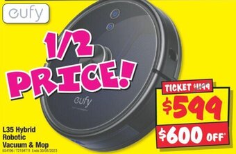 JB Hi-Fi L35 Hybrid Robotic Vacuum & Mop offer