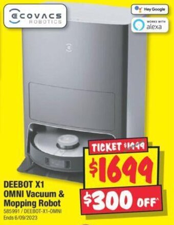 JB Hi-Fi DEEBOT X1 OMNI Vacuum & Mopping Robot offer