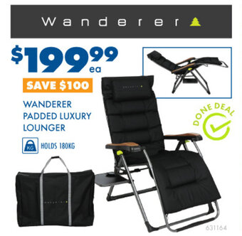 BCF WANDERER PADDED LUXURY LOUNGER offer