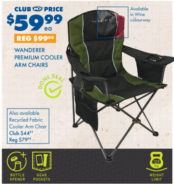 BCF WANDERER PREMIUM COOLER ARM CHAIRS offer