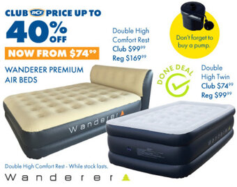 BCF WANDERER PREMIUM AIR BEDS offer