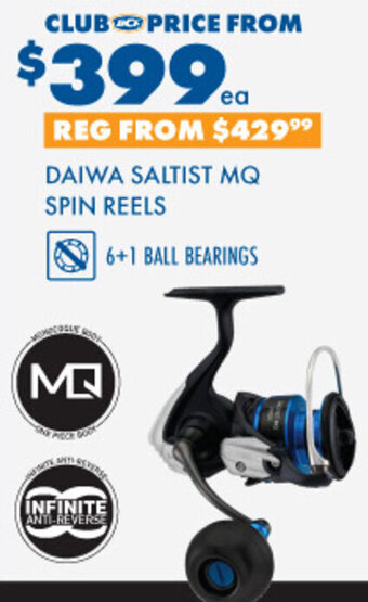 BCF DAIWA SALTIST MQ SPIN REELS offer