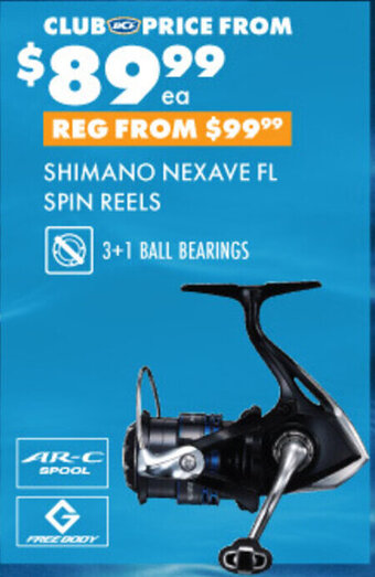 BCF SHIMANO NEXAVE FL SPIN REELS offer