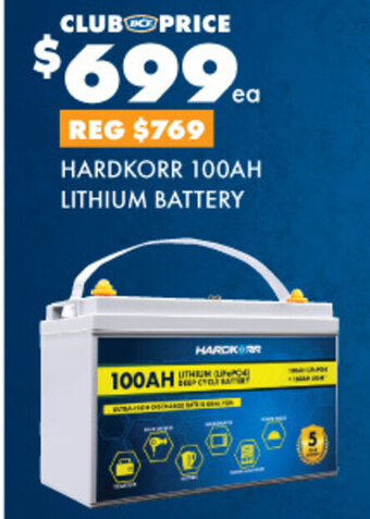 BCF HARDKORR 100AH LITHIUM BATTERY offer