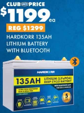 BCF HARDKORR 135AH LITHIUM BATTERY WITH BLUETOOTH offer