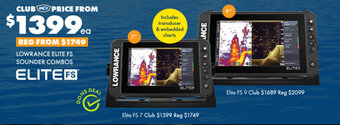 BCF LOWRANCE ELITE FS SOUNDER COMBOS offer