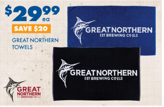 BCF GREAT NORTHERN TOWELS offer