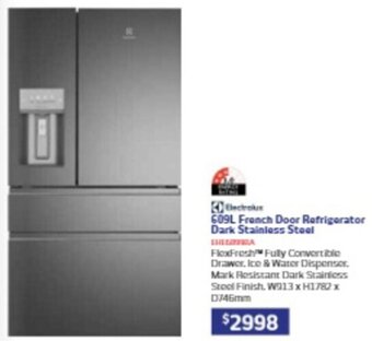 Retravision 609L French Door Refrigerator Dark Stainless Steel offer