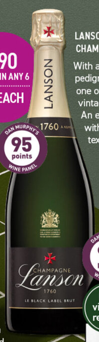 Dan Murphy's LANSON BLACK LABEL CHAMPAGNE NV FRANCE offer