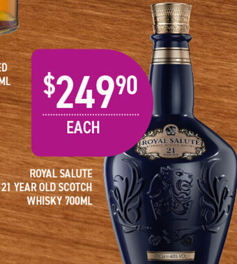 Dan Murphy's ROYAL SALUTE 21 YEAR OLD SCOTCH WHISKY 700ML offer