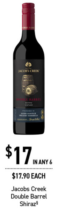 Dan Murphy's Jacobs Creek Double Barrel Shiraz offer