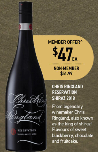 Dan Murphy's CHRIS RINGLAND RESERVATION SHIRAZ 2018 offer