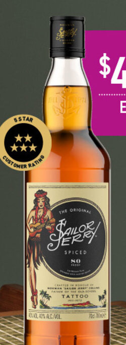 Dan Murphy's SAILOR JERRY SPICED RUM 700ML offer