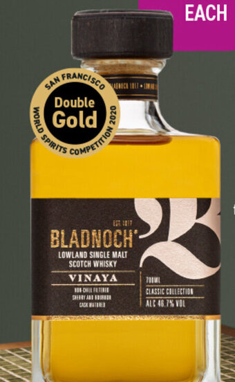 BLADNOCH VINAYA SINGLE MALT SCOTCH WHISKY 700ML