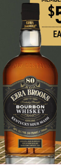 EZRA BROOKS KENTUCKY STRAIGHT BOURBON 700ML