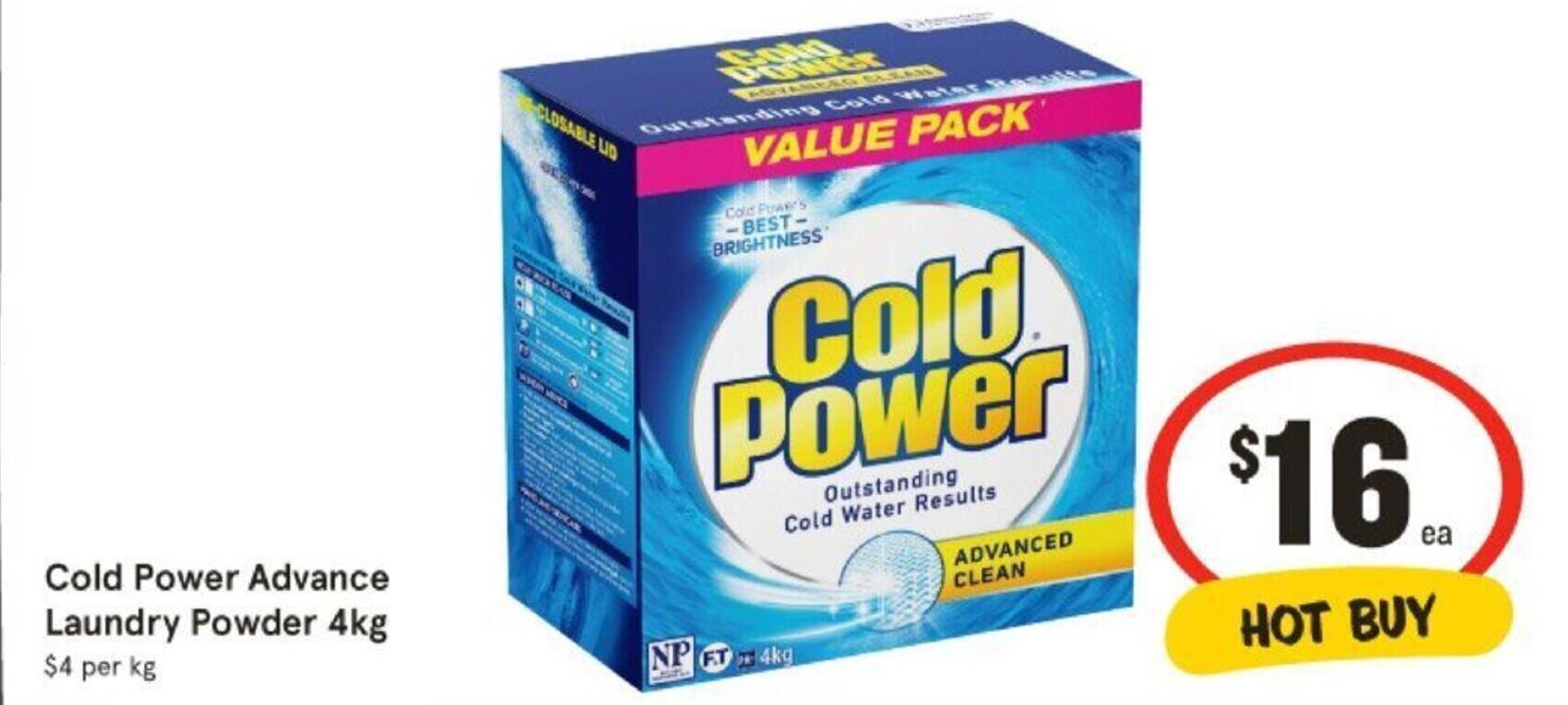 Cold Power Advance Laundry Powder 4kg offer at IGA