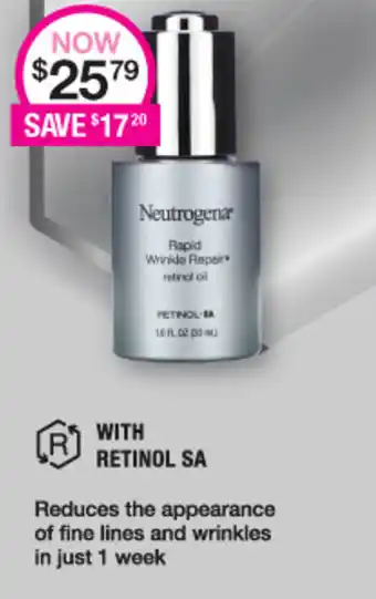 Priceline Netrogena Rapid Wrinkle Repair Retinol SA offer