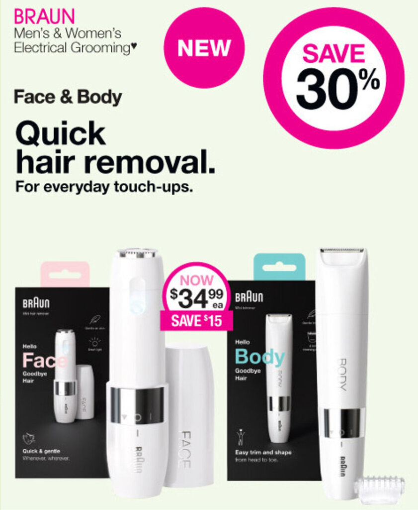 Braun Face & Body Quick Hair Removal offer at Priceline