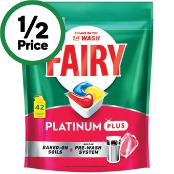 Woolworths Fairy platinum plus dishwasher tablets pk 42 offer