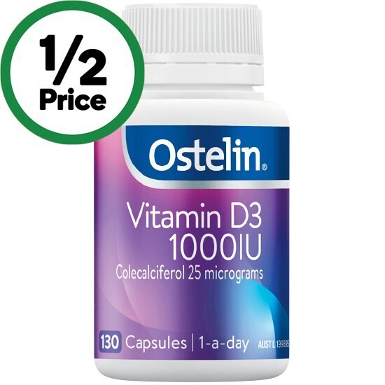 Ostelin vitamin d 1000iu d3 capsules pk 130 offer at Woolworths