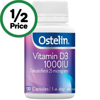 Woolworths Ostelin vitamin d 1000iu d3 capsules pk 130~ offer