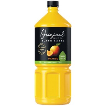 Woolworths Original juice black label 1.5 litre offer