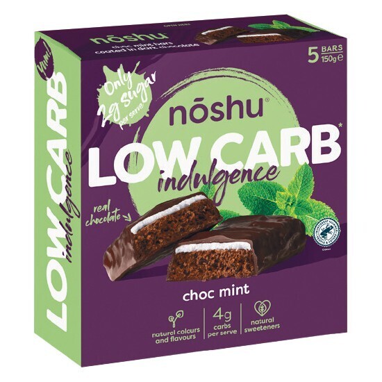 Noshu indulgence low carb bars 150160g pk 5 offer at Woolworths