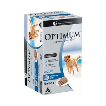 Woolworths Optimum wet dog food 100g x pk 6 offer