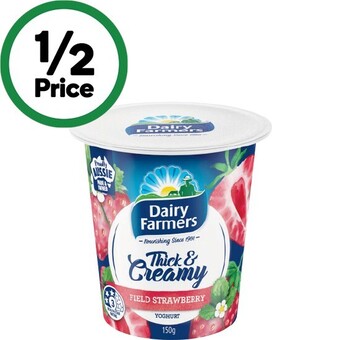 Woolworths Dairy farmers thick & creamy yoghurt pot 150g – from the fridge offer