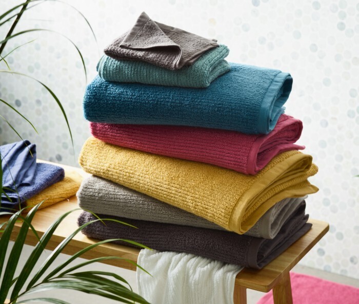 Brampton house zero twist ribbed towel range offer at Spotlight