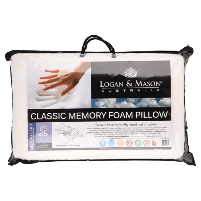 Logan & mason classic memory foam pillow offer at Spotlight