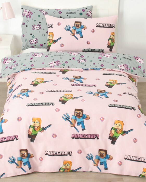 Kids minecraft license quilt cover set offer at Spotlight