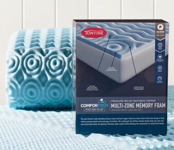 Spotlight Tontine multi-zone memory foam mattress topper infused with cooling gel offer