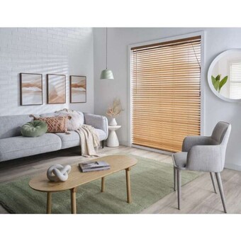 Spotlight 45mm golden oak timber venetian blinds offer