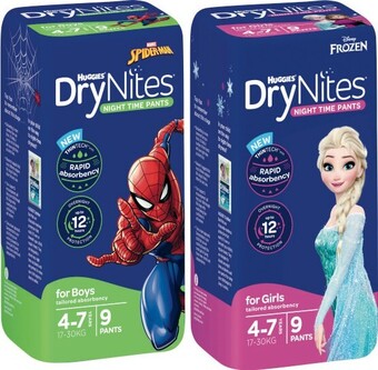 Coles Huggies drynites night time pants 8 pack-10 pack offer