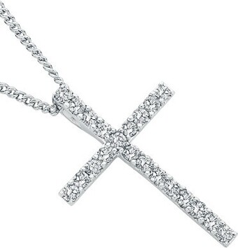 Angus & Coote 9ct white gold diamond cross pendant offer
