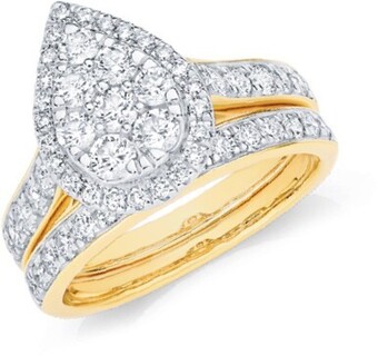 Angus & Coote 18ct gold diamond pear shape bridal set offer
