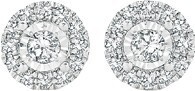 Angus & Coote 9ct white gold diamond round frame stud earrings offer