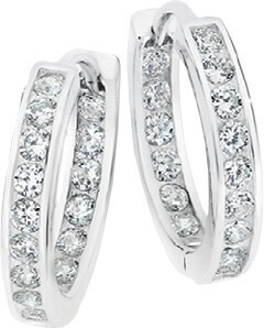 Angus & Coote Sterling silver 15mm channel set cubic zirconia hoop earrings offer