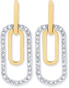 Angus & Coote 9ct gold diamond paperclip earrings offer