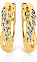 Angus & Coote 9ct gold diamond huggie earrings offer