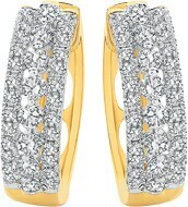 Angus & Coote 9ct gold diamond three row huggie earrings offer