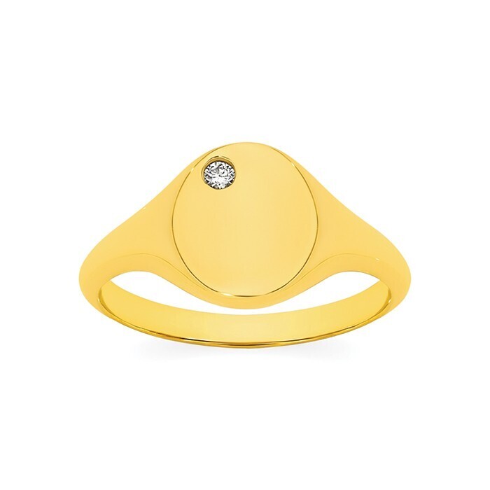 9ct gold diamond corner oval ring offer at Angus & Coote