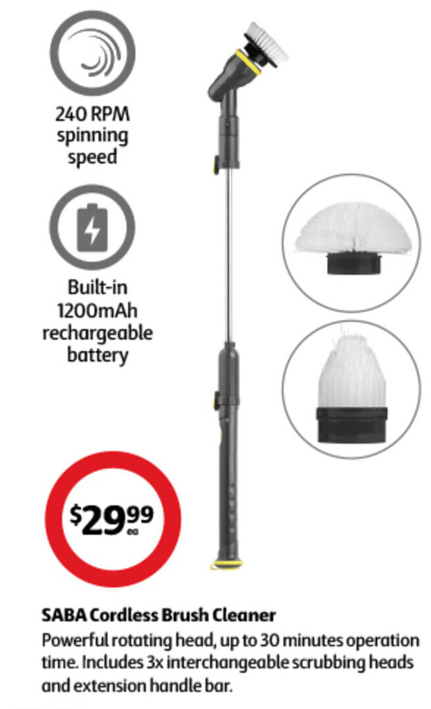 SABA Cordless Brush Cleaner offer at Coles
