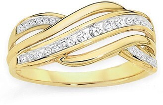 Goldmark 9ct gold diamond swirl ring offer