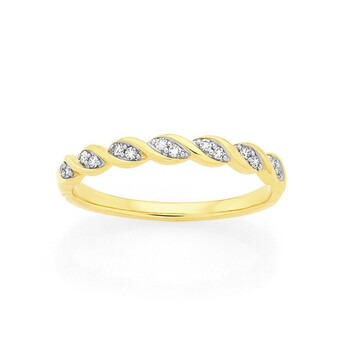 Goldmark 9ct gold diamond twist ring offer